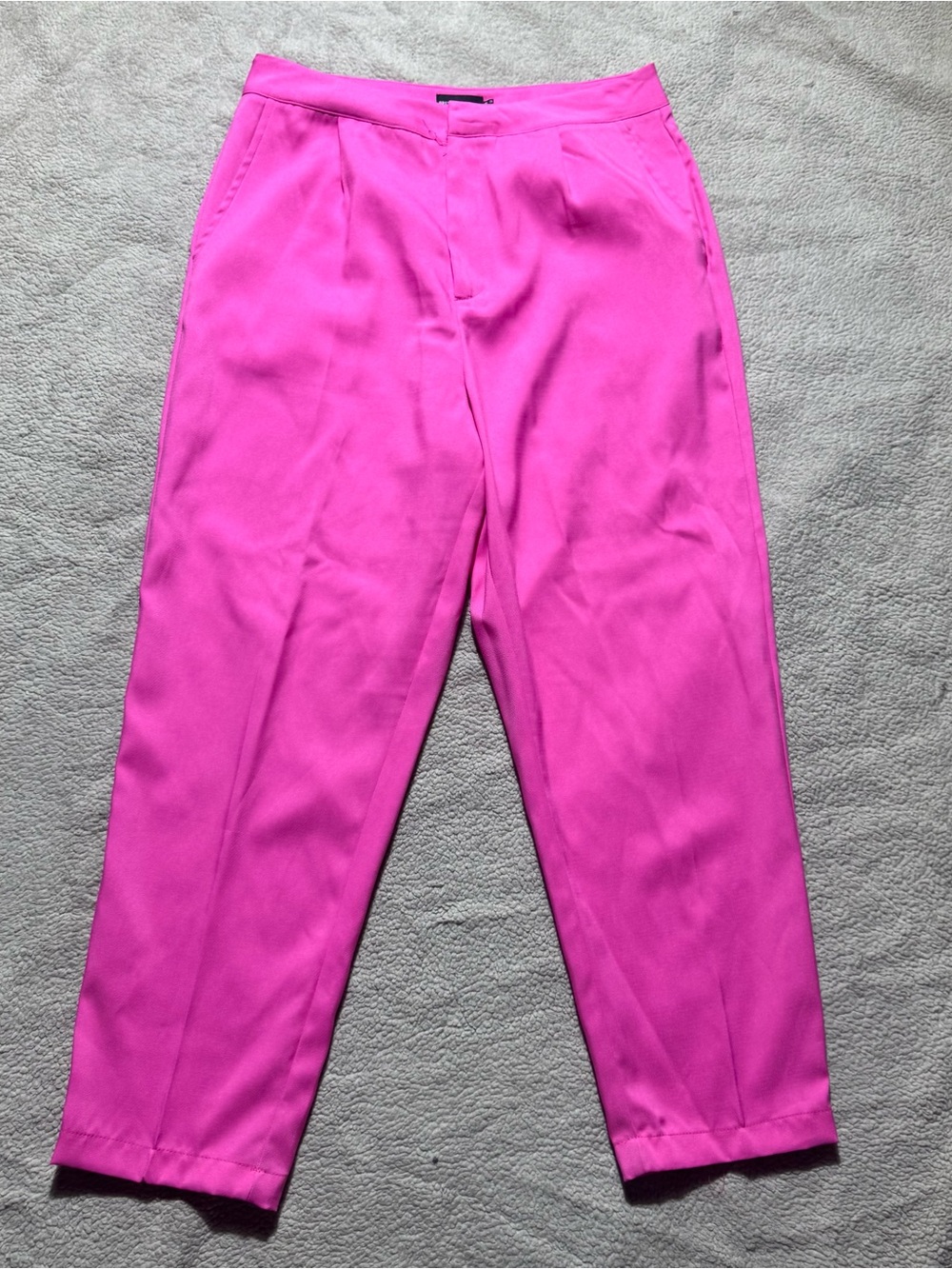 Pretty Little Thing Pants Womens 10 Pink High Rise Dress Slacks Ankle Meas 30x25